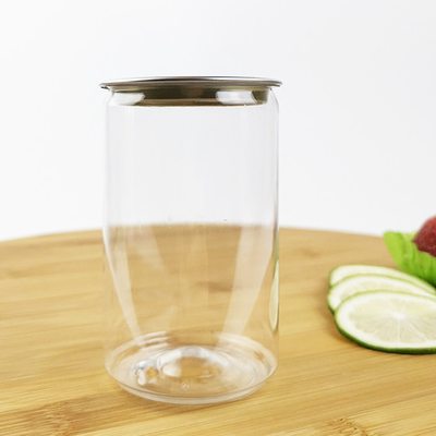 Cubierta fácil de aluminio del tirón del recipiente vacío plástico reutilizable del claro 210ML