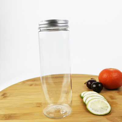 Té poder plástica del almacenamiento del ANIMAL DOMÉSTICO de 0,4 litros con el tapón de tuerca Juice Bottles claro