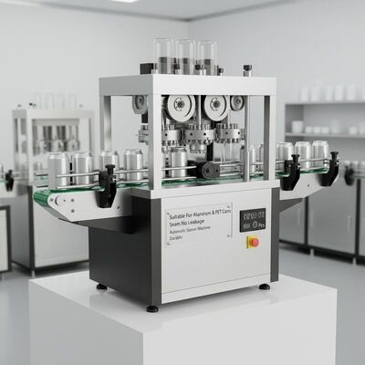 Adecuado para latas de aluminio, máquina cerradora automática, costura en blanco y negro, sin fugas, compatible con latas de plástico PET, duradero
