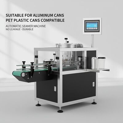 Adecuado para latas de aluminio, máquina cerradora automática, costura en blanco y negro, sin fugas, compatible con latas de plástico PET, duradero