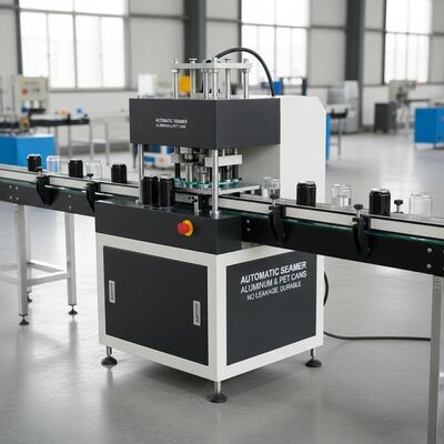 Adecuado para latas de aluminio, máquina cerradora automática, costura en blanco y negro, sin fugas, compatible con latas de plástico PET, duradero