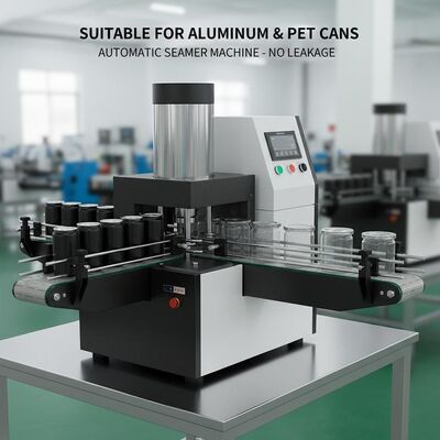 Adecuado para latas de aluminio, máquina cerradora automática, costura en blanco y negro, sin fugas, compatible con latas de plástico PET, duradero