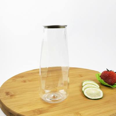 Botella de agua de plástico de 500 ml, en forma de diamante, de seguridad alimentaria Contenedores de almacenamiento libres de BPA/botellas de jugo para cereales, harina, azúcar