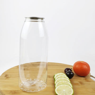 Contenedor de plástico transparente de 1000 ml con tapa fácil de tirar, almacena jugos y bebidas