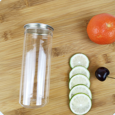 bebida cilíndrica de las botellas de agua del PLA 330ml con la cubierta fácil del tirón