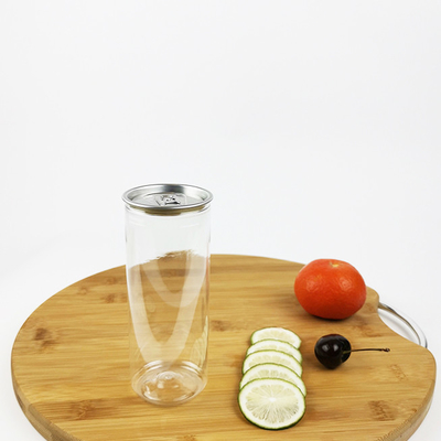 El envase cilíndrico de comida sacude 330ml con las bebidas hechas en casa de la cubierta fácil del tirón