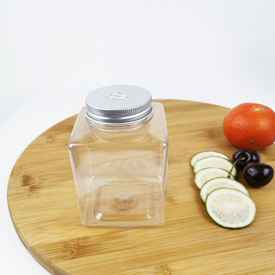 El almacenamiento de la comida del plástico de las bebidas conserva 500ml con el cuadrado plano de los casquillos