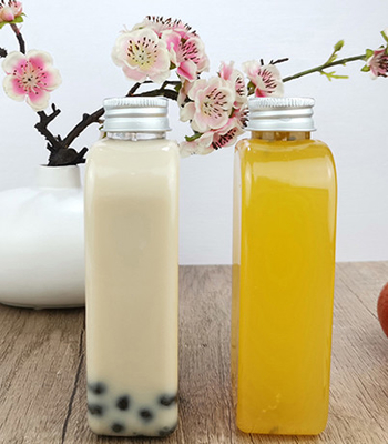 Botellas de consumición plásticas planas de Juice Milk 400ml con el casquillo