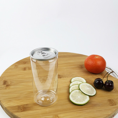 Latas cilíndricas del agua del claro del PLA 0.25L con la bebida fácil de la comida de la cubierta del tirón
