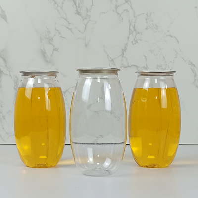 Tarros plásticos del envase del ANIMAL DOMÉSTICO de la botella de Olive Shape 500ml con la cubierta fácil del tirón