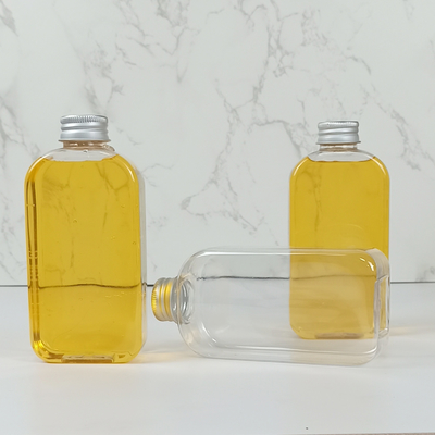 Botellas plásticas planas del ANIMAL DOMÉSTICO 400ml con los tarros Juice Milk del plástico transparente de los casquillos