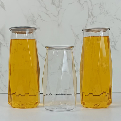 tarros abiertos fáciles del almacenamiento del ANIMAL DOMÉSTICO de Diamond Shape Dry Goods de las latas 0.5L
