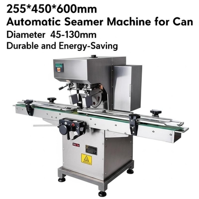Máquina de cierre automático de 255*450*600mm para latas con diámetro de 45-130mm, duradera y de bajo consumo